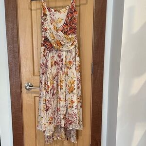 Anthropologie Multicolor Floral High Low Dress